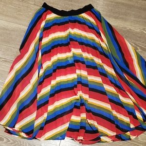 Sheer vibrant colored maxi skirt.